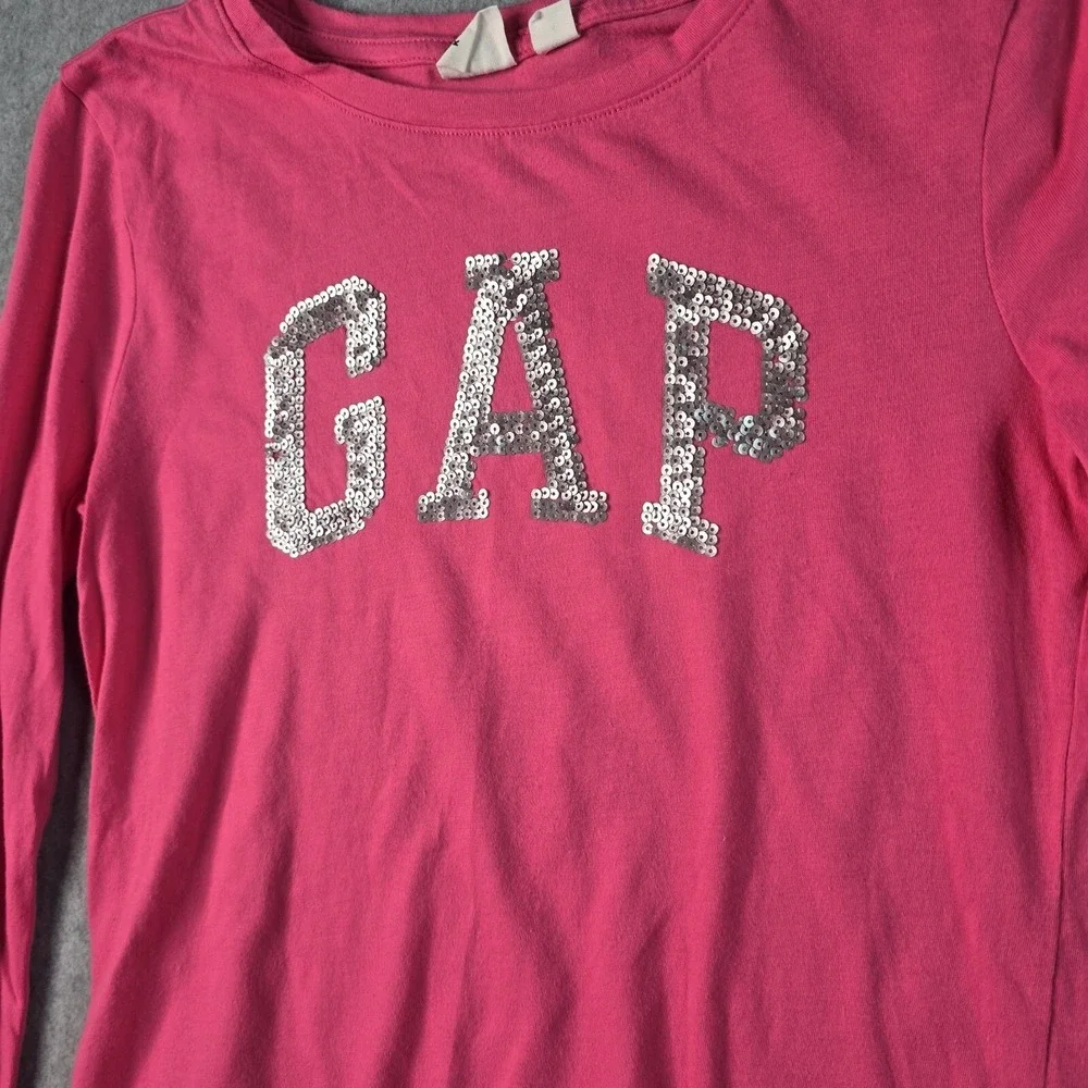Gap Kids‎ 2PC Outfit Set XL 12 Pink Sequin Shirt Navy Rainbow Star Leggings